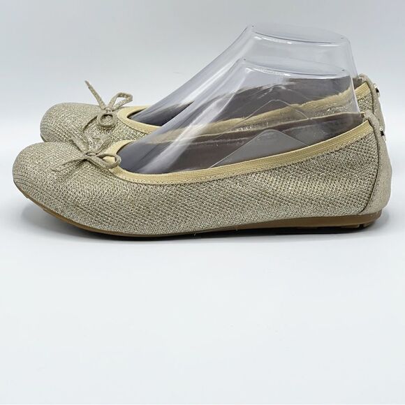 Stuart Weitzman Fannie Ballerina Platinum Noir gold sparkle flats - Women’s 5 - Picture 1 of 11